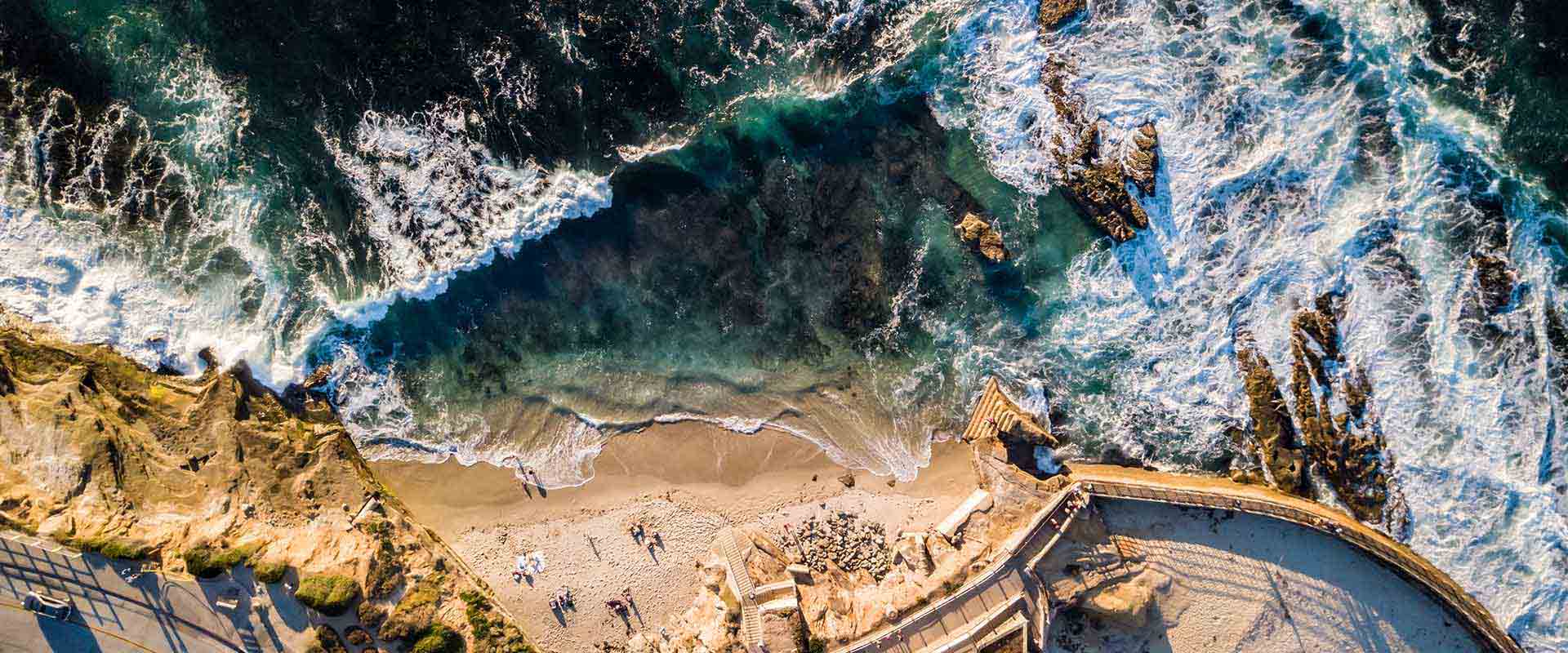 Aerial view of ocean side