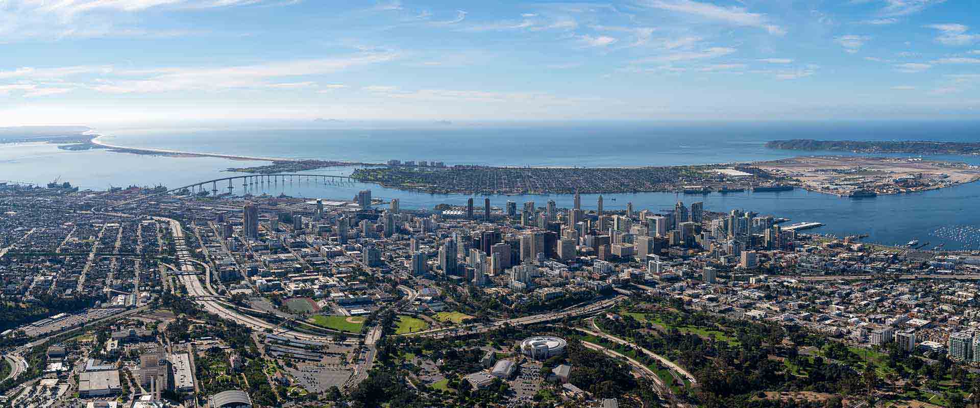 Aerial view of city building